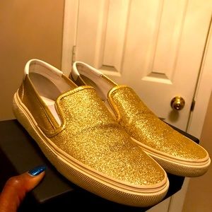 Saint Laurent Gold Glitter sneakers size 40